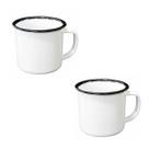 2un caneca esmaltada roça branca rústico 300ml 2un caneca esmaltada roça branca rústico 300ml