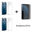 2UN Capa Anti Impactos + 1UN Película 3D De Vidro Privacidade para Iphone 12 PRO
