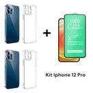 2UN Capa Capinha Anti Impactos + 1UN Película De Cerâmica 9D Para Iphone 12 PRO