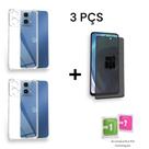 2UN Capa Transparente Anti Impacto + 1UN Película Fosca Privacidade Para Motorola Moto G04