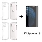 2UN Capinha Anti Impacto Para Iphone 12 + 1UN Película Privacidade 3D De Vidro 2UN Capinha Anti Impacto Para Iphone 12 + 1UN Película Privacidade 3D De Vidro