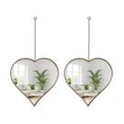 2un Espelho de Parede Coração pendurar Rose Gold 25cm luxo