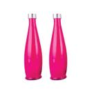 2un GARRAFA DE VIDRO TAMPA INOX ACQUA ÁGUA SUCO ROSA