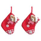 2Un Meia de Urso Vermelho e Branco de 18cm como Enfeite de Natal para Pendurar 2Un Meia de Urso Vermelho e Branco de 18cm como Enfeite de Natal para Pendurar