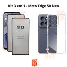 2UN Película 3D de Vidro + CapaTransparente para NOVO Motorola Moto Edge 50 Neo