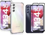 2UN Película 3d Vidro + 1UN Capa Capinha Anti Impacto Para Samsung Galaxy M34 transparente