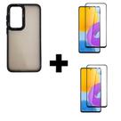 2UN Película 3D Vidro + Capa Capinha Case Space Preta Para Samsung Galaxy A55