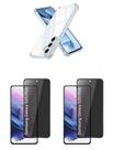 2UN Películas Fosca Privativa+ Capinha Anti Choque TPU Para Galaxy S25 Plus