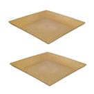 2un Petisqueira prato quadrado 24cm ecológico marrom claro