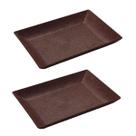 2un Petisqueira travessa Retangula 24cm servir Marrom Escuro