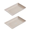 2un Petisqueira travessa Retangular servir 24cm Bege
