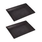 2un Petisqueira travessa Retangular Servir 24cm Preto