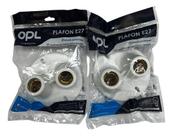 2un Plafon. Duplo Branco Plastic Soquete Porcelana Opl Branco
