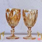 2Un Taça Diamond Vidro Resistente Ambar Luxo/Sofisticação