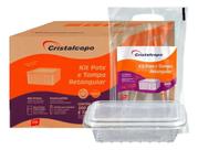 2X 25 Pote Descartável 250Ml Marmita Com Tampa Cristalcopo