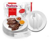 2X 30 Kit Churrasco Faca Garfo Prato Descartável 90 Un