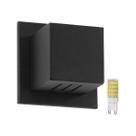 2x Arandela Box Cubo Pequena 6 Fachos PRETA + Led G9 5w 3000k St1317