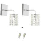 2x Arandelas Cristal Leg. Clearcast + Lâmpadas 6000k branca