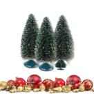 2x Árvore Mini de Mesa Natal 27cm Verde Nevada Natalina Noel