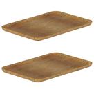 2x Bandeja Retangular 1,9cm x 24cm x 35cm Ou Bambu 2x Bandeja Retangular 1,9cm x 24cm x 35cm Ou Bambu