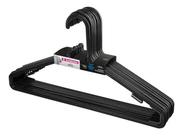 2X Cabide Plástico Adulto Preto 38Cm Easy Sanremo 10 Unidade