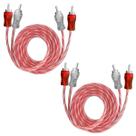 2x Cabo RCA Injetado 1M Plug em Metal Espessura 4mm Tech One