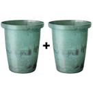 2X Cachepô Elegance Cônico Cymbidium (3,25L) Verde NUTRIPLAN