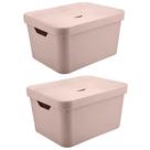 2x Caixa de Plástico 32L Organizadora Rosa OU 24,5x36x46cm