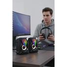 2x Caixa de Som Gamer 6W USB P2 Preta LED Multimídia
