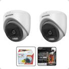 2x Câmera Tvi Hikvision Ds-2ce70df0t-lpfs Colorvu 2mp 1080p 2x Câmera Tvi Hikvision Ds-2ce70df0t-lpfs Colorvu 2mp 1080p