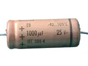 2x Capacitor Eletrolitico 1000uf/25v Axial 105ª 17x30mm Rde 2x Capacitor Eletrolitico 1000uf/25v Axial 105ª 17x30mm Rde