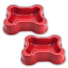 2x Comedouro Pet Linha Osso (700ml) Cor Vermelho FAMAPET 2x Comedouro Pet Linha Osso (700ml) Cor Vermelho FAMAPET