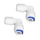 2x Conector Cotovelo Macho 1/4 Engate Rosca 1/8