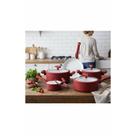 2x Conjunto Panelas 5 Peças Indução Vermelho Antiaderente Ce 2x Conjunto Panelas 5 Peças Indução Vermelho Antiaderente Ce