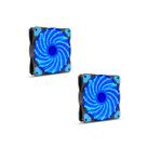 2x Cooler Fan Led 120mm Master Azul 12 X 12 Cm 12v Molex