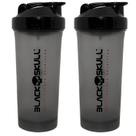 2x Coqueteleira Shakeira Garrafa Academia Black Skull 600ml - Kit 2X coqueteleira Shaker