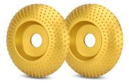2x Disco Esculpir Debastar Lixar Rebolo 100mm Esmerilhadeira Dourado
