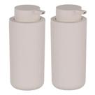 2x Dispenser Sabonete Liquido Detergente 500ml Bege - OU