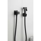2x Ducha Higiênica Metal Quadrada Preto 1/4 Volta Luxo