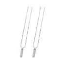 2x espeto duplo inox 40cm cabo revestido aluminio churrasco