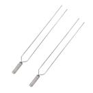 2x Espeto Duplo Inox 60cm Cabo Revestido Alumínio Churrasco