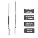2x Espeto Espada Inox 60cm Cabo Revestido Alumínio Churrasc 2x Espeto Espada Inox 60cm Cabo Revestido Alumínio Churrasc