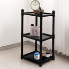 2X Estante 3 Prateleiras Modular Empilhável Plástico Preta