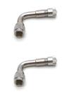 2X Extensor Válvula Bico Pneu 90 Graus Bike Moto Adaptador