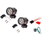 2x Farol De Milha Led Moto 60w 6000k C/ Suporte + Botão Moto UTV Automoveis p/ off Road