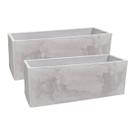 2X Floreira Flat 77 (39L) Cor Cimento Queimado JAPI