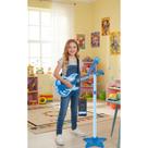 2x Guitarra Infantil Microfone Karaokê Luzes Sons Azul 2x Guitarra Infantil Microfone Karaokê Luzes Sons Azul