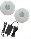 2x hiper led 16w abs azul iluminacao piscina com fonte 3a