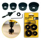 2X Jogo Serra Copo Para Madeira Gesso Pvc Brocas Cietec