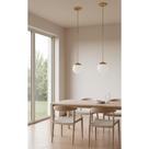 2x Kit 2 Pendentes Globo Vidro Dourado Champanhe Lustre Mode